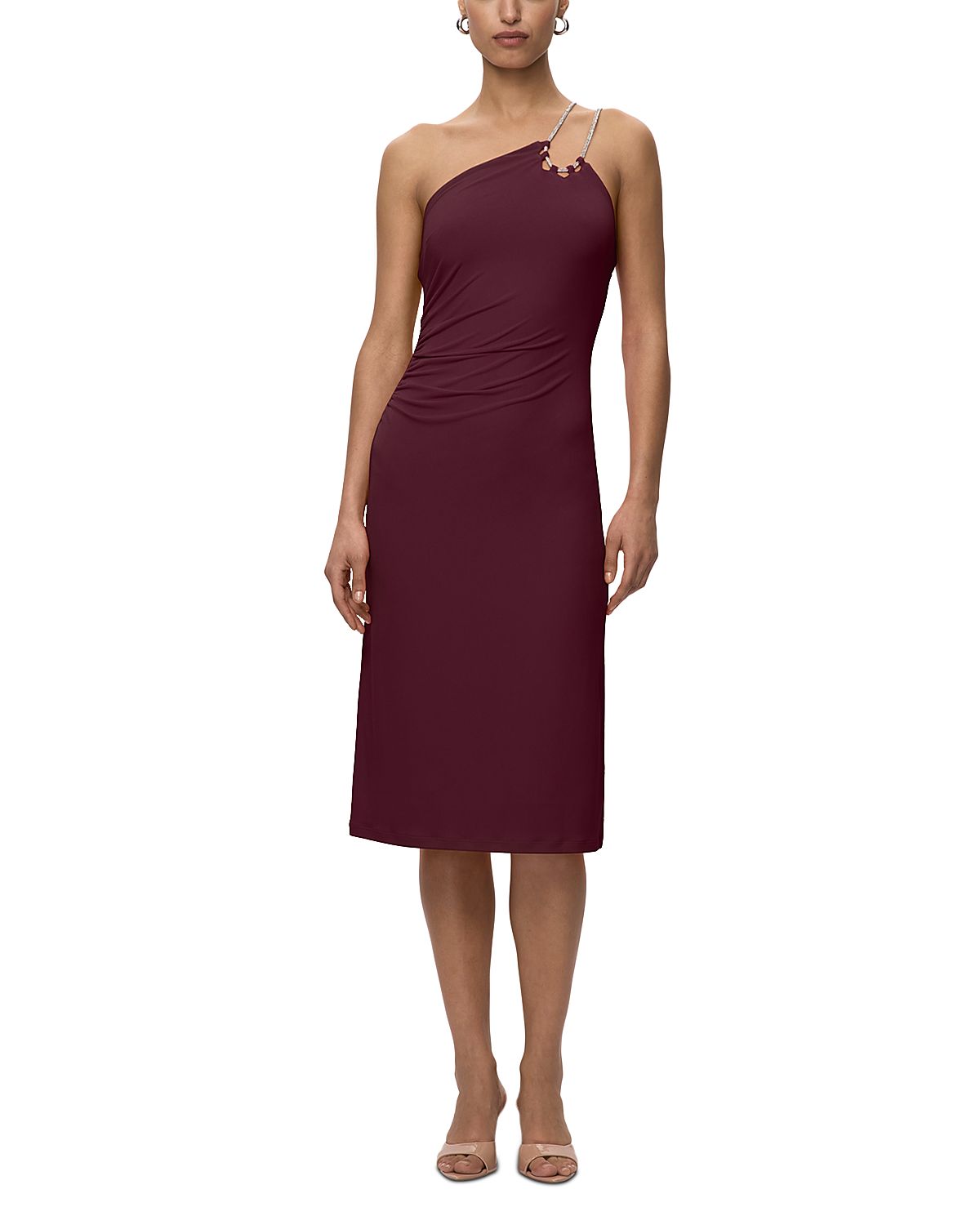 Herve Leger One Shoulder Midi Dress
