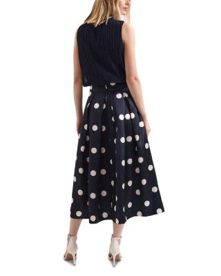 Celeste Navy Spot Print Skirt
