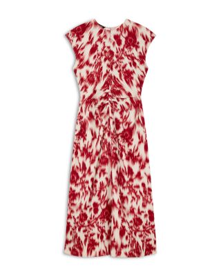 Blurred Floral Crepe Dress