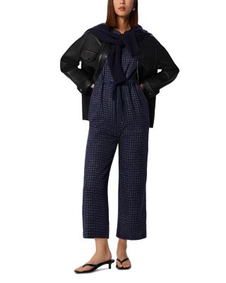 Grid Print Jumpsuit