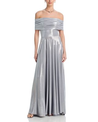 Cowlneck Flared Gown