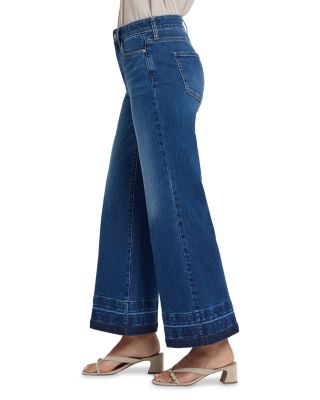 Mia High Rise Palazzo Ankle Contrast Jeans in Trail Land