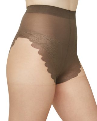 French Lace Control Top Sheer Tights