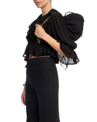 Pliss&eacute; Chain Shoulder Bag in Nylon