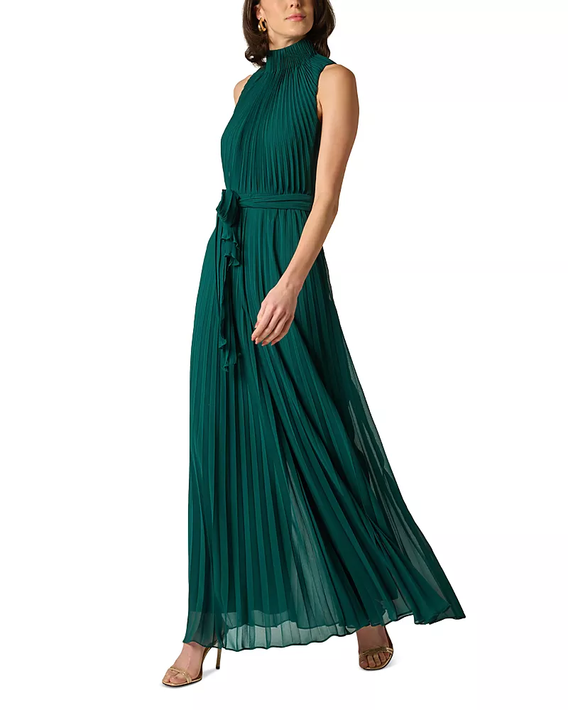 Aidan Mattox Pleated Georgette Jumpsuit
