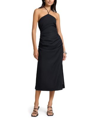 Air Linen Ruched Halter Dress