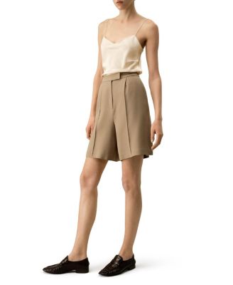 Silk-Wool Blend Polished Shorts