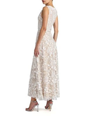 Floral Embroidered High Neck Midi Dress