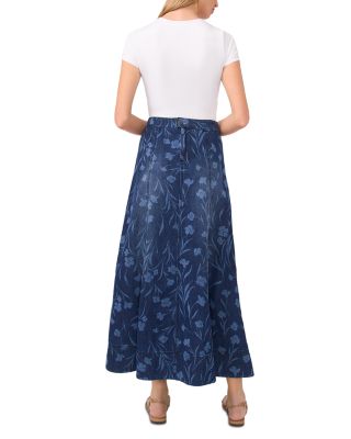 Seamed Denim Maxi Skirt