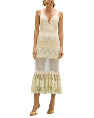 Bertha Lace Trim Midi Dress