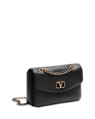 Medium VLogo Leather Shoulder Bag