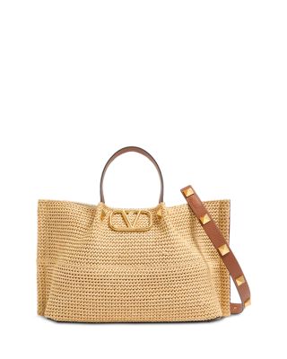 Medium Crochet Raffia Tote Bag