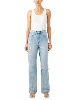 Primrose High Rise Relaxed Jeans in Metallic Moonwashed Indigo