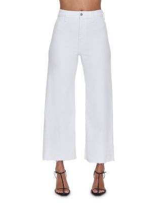 Penny High Rise Wide Leg Crop Jeans in Blizzard