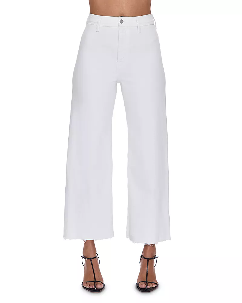 Pistola Penny High Rise Wide Leg Crop Jeans in Blizzard