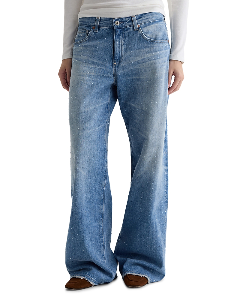 Ag Adria Low Rise Wide Leg Jeans in Stockholm Snowdrift