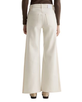 Saige Mid Rise Wide Leg Jeans in Powder/Ecru