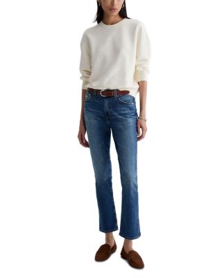 Mari Mid Rise Slim Straight Crop Jeans in 15 Years Prague