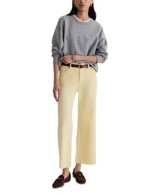 Saige High Rise Wide Leg Crop Jeans in Sunlight Yellow