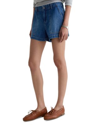 Analeigh Mid Rise Denim Utility Shorts