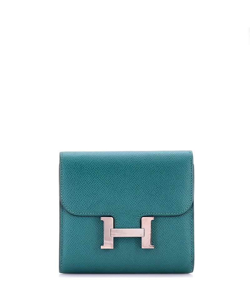 Pre-owned Pre-owned Hermes Hermes Compact Constance Wallet Epsom In Blue