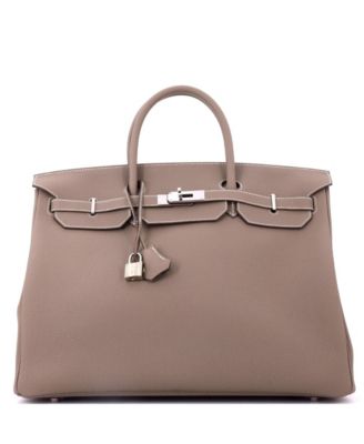Birkin 40 Handbag Grey Togo with Palladium Hardware