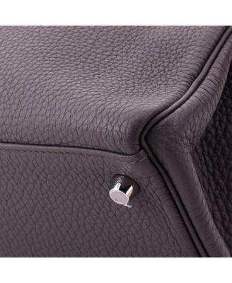 Kelly 28 Handbag Grey Clemence with Palladium Hardware