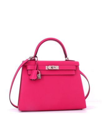 Kelly 28 Handbag Verso Epsom with Palladium Hardware