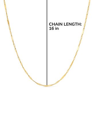 Solid Yellow Gold Singapore Chain Necklace