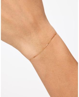 Solid Yellow Gold Mini Box Chain Bracelet