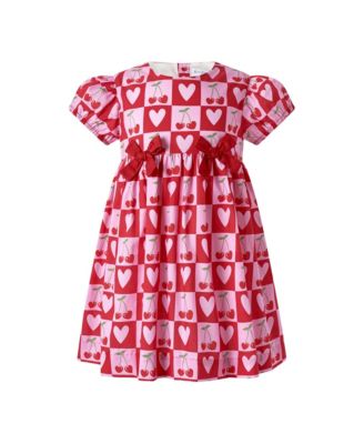 Girls' Cherry Heart Bow Dress - Little Kid, Big Kid