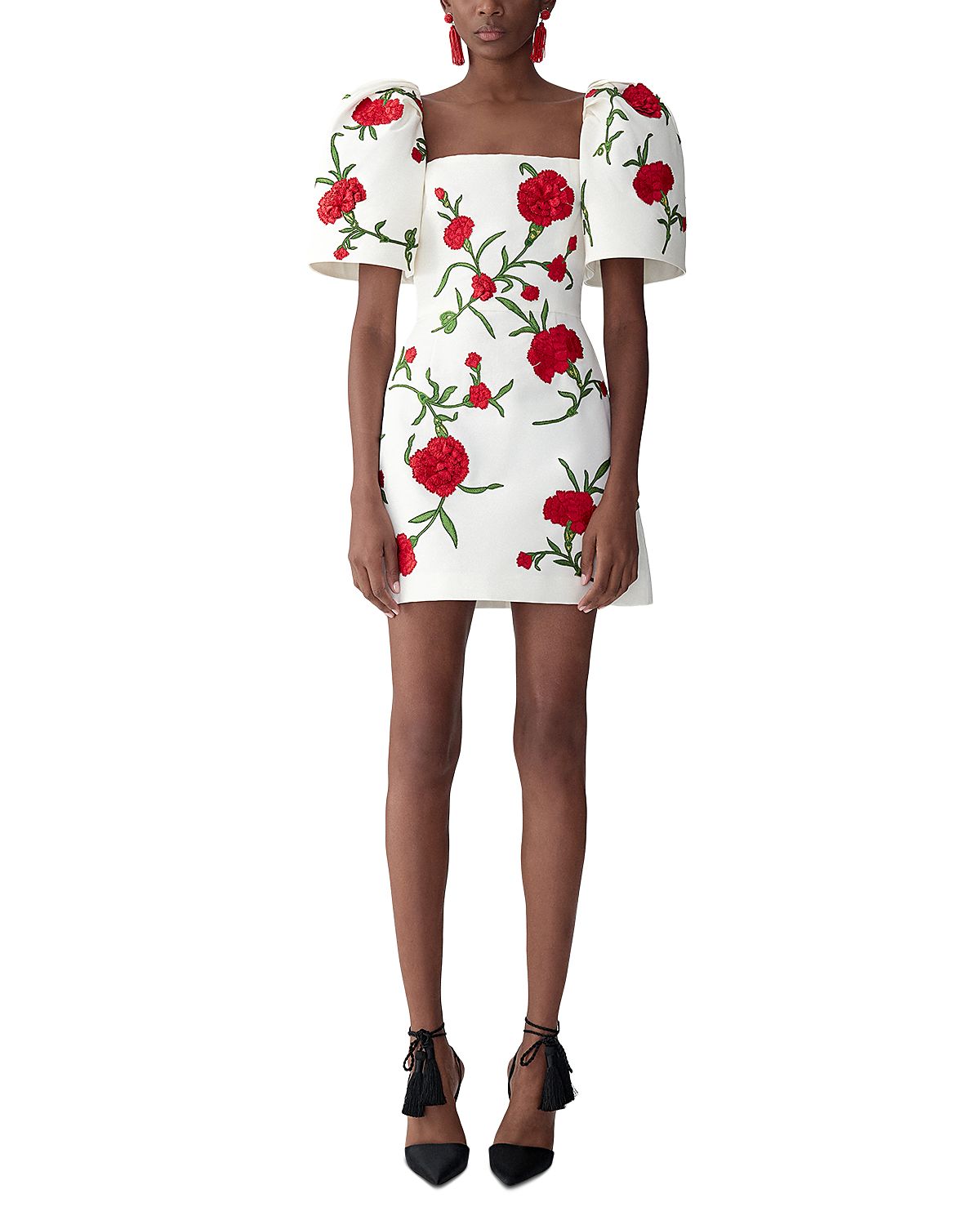 Carolina Herrera Silk Square Neck Mini Dress