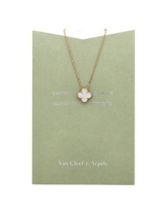  Vintage Alhambra Pendant Necklace 18K Gold and Mother of Pearl, 16.5"