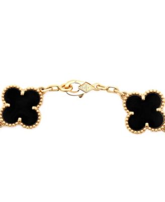  Vintage Alhambra 5 Motifs Bracelet 18K Gold and Onyx