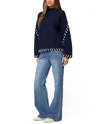 Indah Contrast Stitch Oversized Sweater