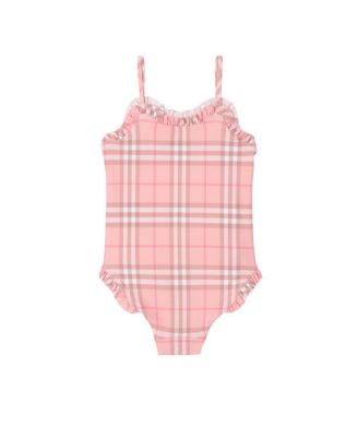 Girls' Ruffle Trim Check Swimsuit - Baby, Little Kid, Big Kid