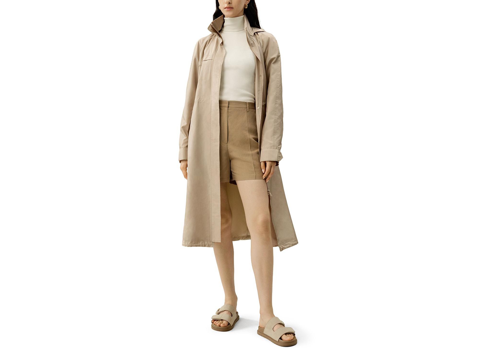 Silk Taffeta Water-Repellent Urban Coat - Image 1