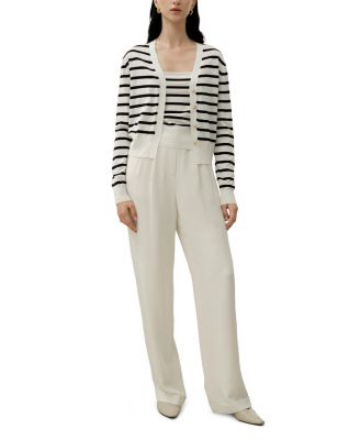  Silk-Cotton Striped Knit Cardigan Set