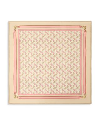 Horse & Carriage Straps Printed Silk Square Scarf