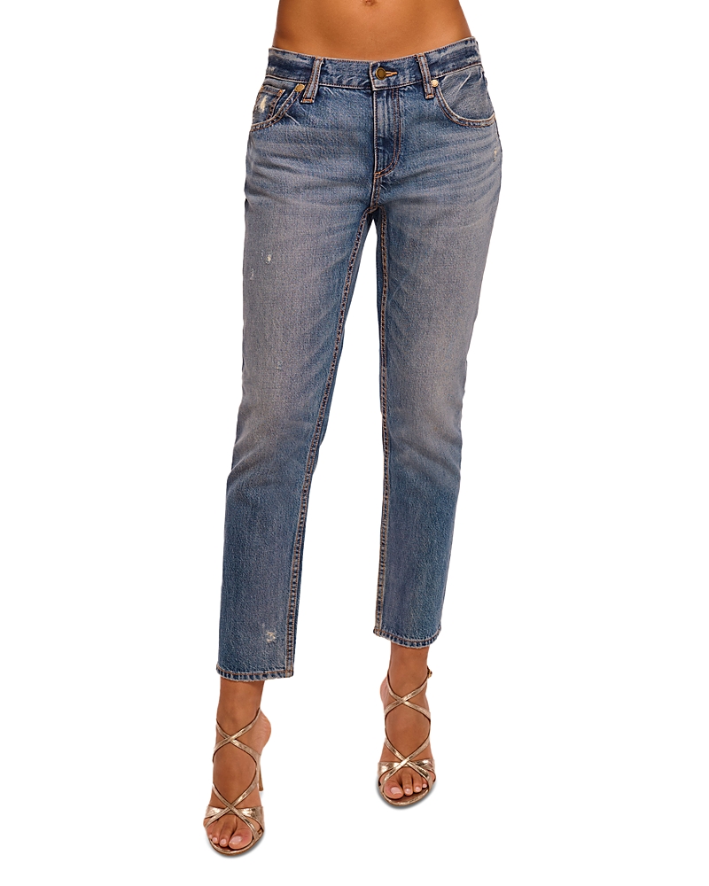 Ramy Brook Milla Low Rise Straight Jeans in Distressed Vintage Wash