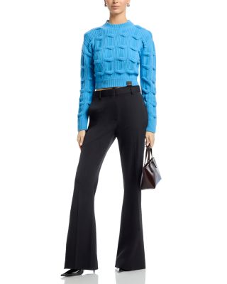 Wool Chain Knit Cropped Sweater