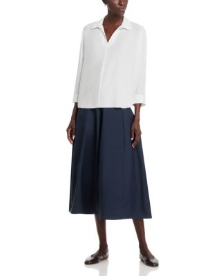 SiSilk Georgette Crepe Classic Collar Top