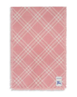 Wide Check Wool & Silk Scarf