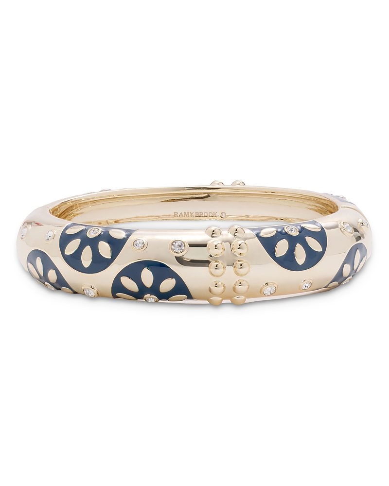 Ramy Brook Aria Pave Flower Large Bangle Bracelet