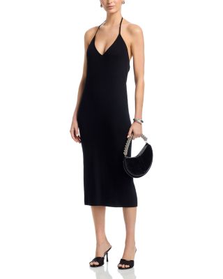 Wool Halter Midi Dress
