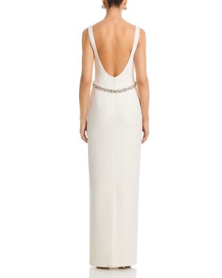 Riley Boat Neck Open Back Gown