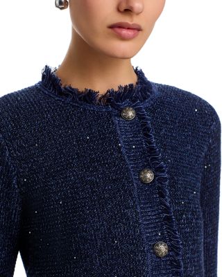 Kailey Metallic Knit Cardigan Sweater