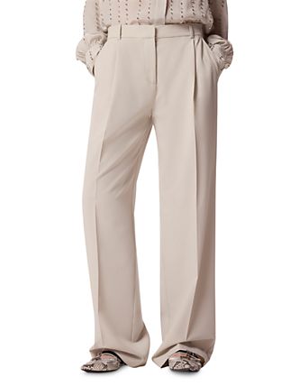 cream colored dress pants women Women's Ivory/Cream Straight & Trousers The garment is defined by a straight Prolriy Dress Pants Women High
