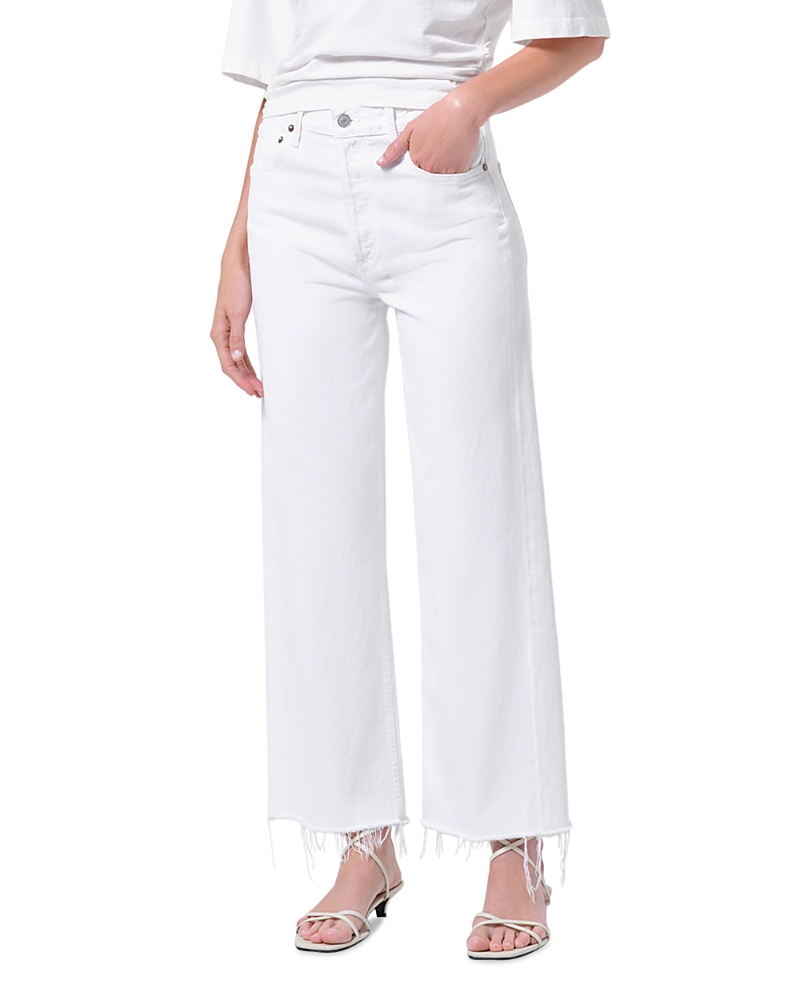 Agolde Ren High Rise Wide Leg Jeans in Marshmallow
