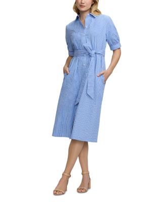 Esther Elbow Sleeve Stripe Dress